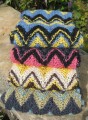 Hand-knitted scarf in Wensleydale wool.