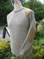 Hand framed crew neck sweater in natural Swaledale wool