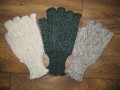 Hand-crocheted fingerless mitts in Swaledale wool.