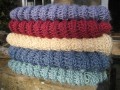 Ladies Hand-knitted scarf in Wensleydale wool.