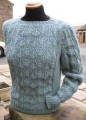 Reeth sweater Hand Knitted in jade green Wensleydale wool.